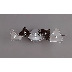 Luminaire Center Plafonnier/Applique Otto 5 Ampoules G4 Bar, chrome poli/verre dépoli/verre noir