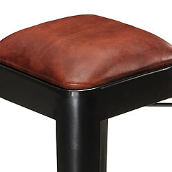 Avis vidaXL Tabourets de bar lot de 2 noir cuir véritable