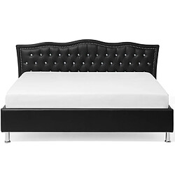 Meubler Design Lit Capitonné Milano Design Confort Et Style Pour Votre Chambre - Noir - 140x190