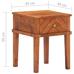 vidaXL Table de chevet 40x40x50 cm Bois d'acacia massif pas cher