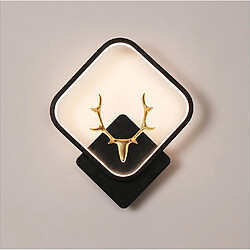 Stoex Lampe Murale Carrée Noir Applique Murale Led Applique Murale D'Intérieur Moderne Pour Salon, Chambre À Coucher, Balcon, Blanc Chaud 