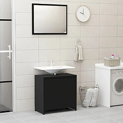 Maison Chic Ensemble de meubles de salle de bain,Armoire rangement Bain Noir Aggloméré -MN81240