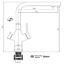 VIZIO Robinet de cuisine 4 Voies chromé bec pivotant 360° pour filtres à eau/gazéification