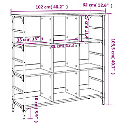 vidaXL Buffet noir 102x32x103,5 cm bois d'ingénierie pas cher