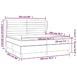 vidaXL Sommier à lattes de lit et matelas Gris foncé 200x200cm Velours pas cher