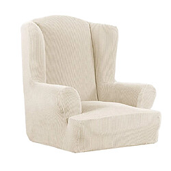 Housse Monopièce Extensible Jacquard Wing Housse De Canapé Housse Beige housse de fauteuil à oreilles