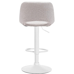 Avis Decoshop26 Tabourets de bar chaises haute x2 avec repose-pieds en tissu crème piètement métallique blanc 10_0004099