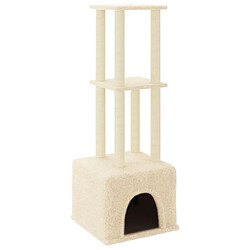 Arbre à chat avec griffoirs,niche pour chat en sisal Crème 133,5 cm -MN13101