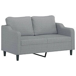 Avis vidaXL Ensemble de canapés 2 pcs avec coussins Gris clair Tissu