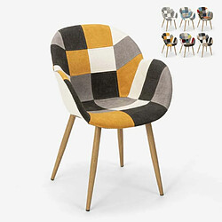 Ahd Amazing Home Design Chaise de cuisine salon design nordique patchwork Finch, Couleur: Patchwork 2 