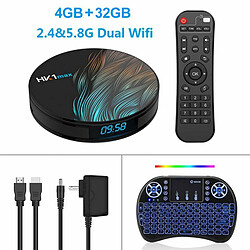 Acheter Smart Tv Box Hk1 Max Android 9.0 Rockchip 4K Wifi Netflix Android Tv Set Top Box Noir 4 64G Avec Clavier I8