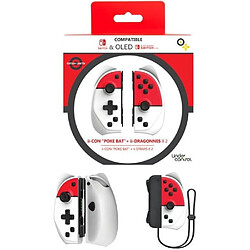 Under Control Manette SWITCH Joycon iiCon Rouge et Blanc Type Pokeball avec dragonnes V2 - iiCon Pokeball V2