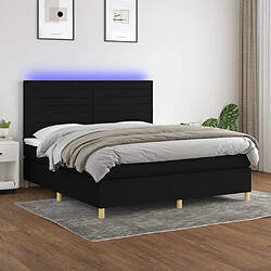 Sommier à lattes,Cadre à lattes de lit et matelas et LED pour Adulte Noir 160x200 cm Tissu -MN74990