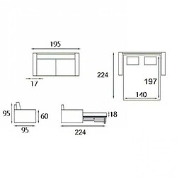 Acheter Inside 75 Canapé lit 3 places MASTER convertible EXPRESS 140 cm Tweed Cross chocolat MATELAS 18 CM INCLUS