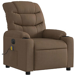 Avis Maison Chic Fauteuil Relax pour salon, Fauteuil inclinable de massage électrique marron tissu -GKD83527