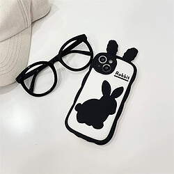 GUPBOO Étui pour iPhone13Pro étui pour téléphone portable antichute pour femme avec personnalité de lapin foncé