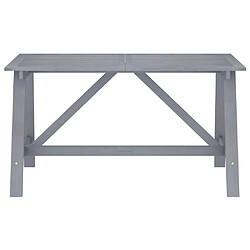 vidaXL Table à dîner de jardin Gris 140x70x73,5cm Bois d'acacia massif