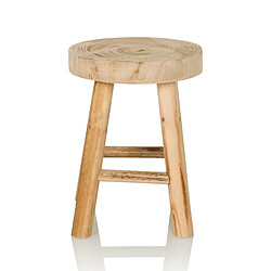 Tabouret RUSTIKO W bois de paulownia hjh LIVING 