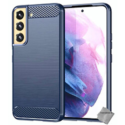 Htdmobiles Coque silicone gel carbone pour Samsung Galaxy S22 Plus 5G + film ecran - BLEU FONCE Housse etui coque silicone gel carbone pour Samsung Galaxy S22 Plus 5G + film ecran - BLEU FONCE