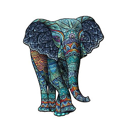 RedMiter Puzzle 105 pièces en bois d'éléphant pour adulte et enfant _ Multicolore 