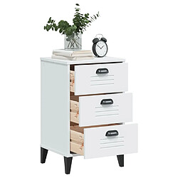 Acheter Maison Chic Table de chevet, Table de Nuit blanc bois de pin solide