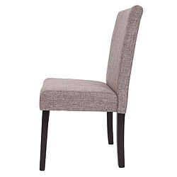 Mendler Lot de 2 chaises de séjour Littau ~ tissu gris, pieds foncés