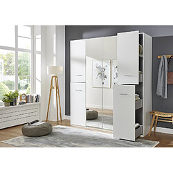 Pegane Armoire, meuble de rangement coloris Blanc - Longueur 180 x Hauteur 208 x Profondeur 58 cm 