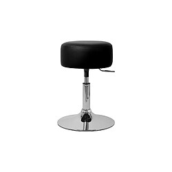 ML DESIGN MODERN LIVING 2x Tabouret de maquillage rembourré rond pouf noir réglable en hauteur en acier