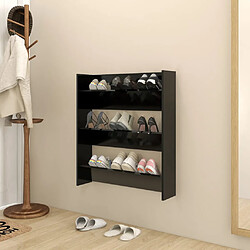 vidaXL Armoire à chaussures murale noir 80x18x90 cm bois d'ingénierie