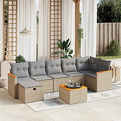 vidaXL Salon de jardin avec coussins 8pcs mélange beige résine tressée 