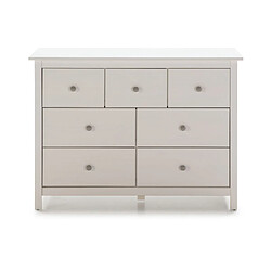 Pegane Commode, meuble de rangement en pin coloris blanc - Longueur 110 x Profondeur 40 x Hauteur 80 cm