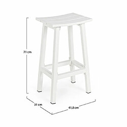 Acheter Mes Tabouret de bar 41,8x31x71 cm en aluminium blanc - KEZIO