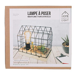 The Home Deco Factory Lampe à poser avec plante artificielle en cage.