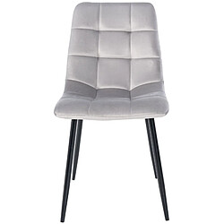 Avis Decoshop26 Lot de 4 chaises de salle à manger style moderne et confortable en tissu velours gris et métal noir 10_0001785