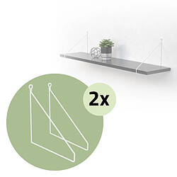 ML DESIGN MODERN LIVING Lot de 4 supports d'étagère murale équerre triangle en métal blanc 250x250 mm