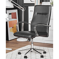 Beliani Chaise de bureau Cuir PU Noir OSCAR