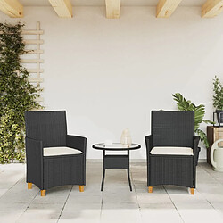 Avis Maison Chic Lot de 2 Chaises de jardin coussins | chaises Relax noir résine tressée et bois -GKD49354