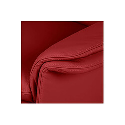 VENESETTI Canapé 2 places en 100% tout cuir italien vachette COMO, rouge foncé