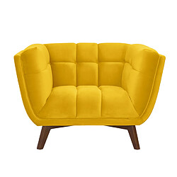 Rendez Vous Deco Fauteuil Mona en velours jaune 