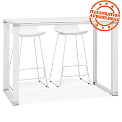 Alterego Table haute / bureau haut 'XLINE HIGH TABLE' en bois blanc - 140x70 cm