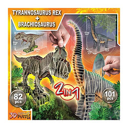 Educa Borras 2 IN 1 T-REX + BRACHIOSAURUS 3D CREATURE PUZZLE