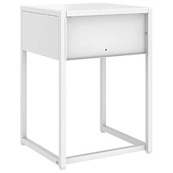 Maison Chic Table de chevet,Table de nuit,Table d'appoint pour salon Blanc 38x35x54 cm Acier -MN24030 pas cher