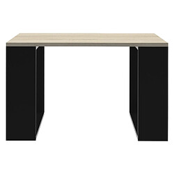 Table basse 65x65x40 cm aspect chêne/noir ML-Design