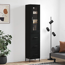 vidaXL Buffet haut Noir 34,5x34x180 cm Bois d'ingénierie