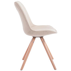 Avis Decoshop26 4 chaises de salle à manger style scandinave en tissu crème pieds rond en bois clair CDS10347