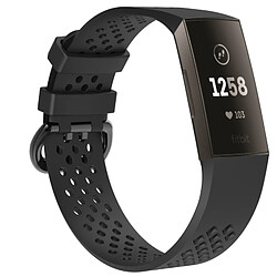 Wewoo Bracelet pour montre connectée Dragonne ajustable avec trou carré FITBIT Charge 3 Noir