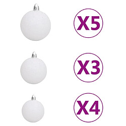 vidaXL Sapin de Noël artificiel Nordmann avec LED et boules Vert 120cm pas cher