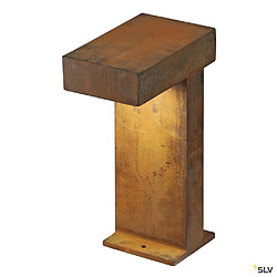 Borne extérieure SLV RUSTY PATHLIGHT 40 cm avec LED intégrée, coloris fonte rouillée - Hauteur 40 cm