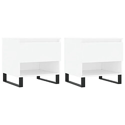 Maison Chic Lot de 2 Tables basses,Table Console pour salon blanc 50x46x50 cm bois d'ingénierie -MN12432