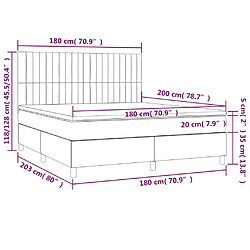 vidaXL Sommier à lattes de lit et matelas Vert foncé 180x200cm Velours pas cher